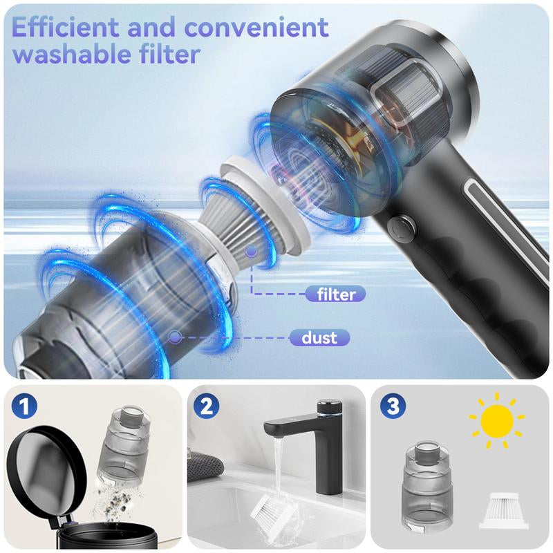 High-Power Handheld Wireless Car Vacuum Cleaner - 4-in-1 Portable Mini Vacuum for Home, Car, Office, and Pet Care
