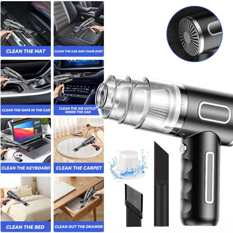 High-Power Handheld Wireless Car Vacuum Cleaner - 4-in-1 Portable Mini Vacuum for Home, Car, Office, and Pet Care