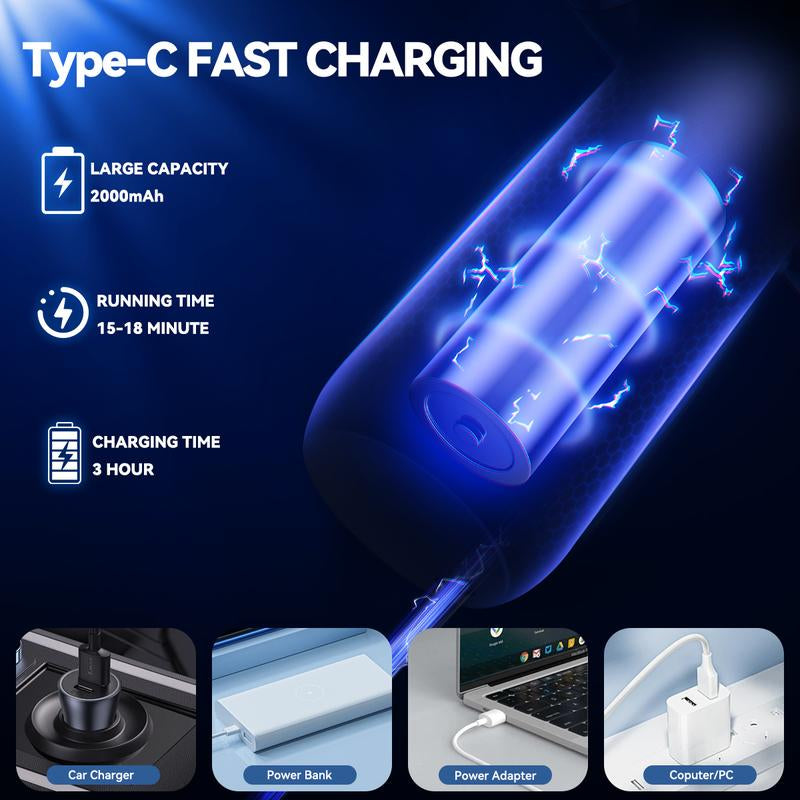 High-Power Handheld Wireless Car Vacuum Cleaner - 4-in-1 Portable Mini Vacuum for Home, Car, Office, and Pet Care