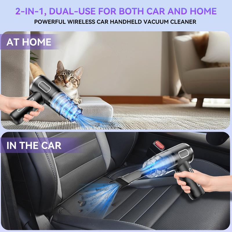 High-Power Handheld Wireless Car Vacuum Cleaner - 4-in-1 Portable Mini Vacuum for Home, Car, Office, and Pet Care