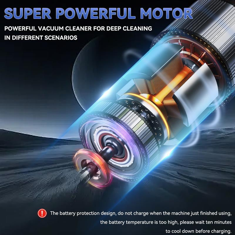 High-Power Handheld Wireless Car Vacuum Cleaner - 4-in-1 Portable Mini Vacuum for Home, Car, Office, and Pet Care
