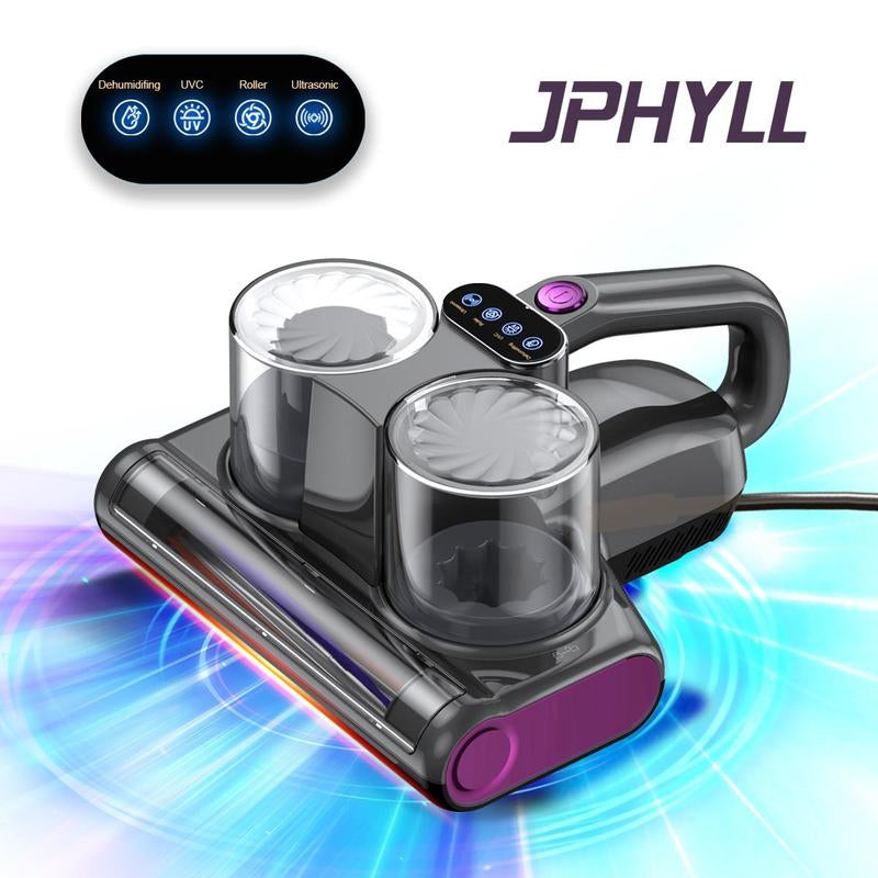 JPHYLL 6-in-1 Lightweight Handheld Mattress Mite Vacuum Cleaner with LED Display, 16Kpa Suction Power, 380W Brushless Motor, and UV-C Light for Pet Hair and Carpet Cleaning